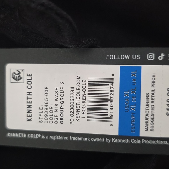 Kenneth Cole Long Sleeve Romper Black Tie Waist Size XL - Picture 7 of 7